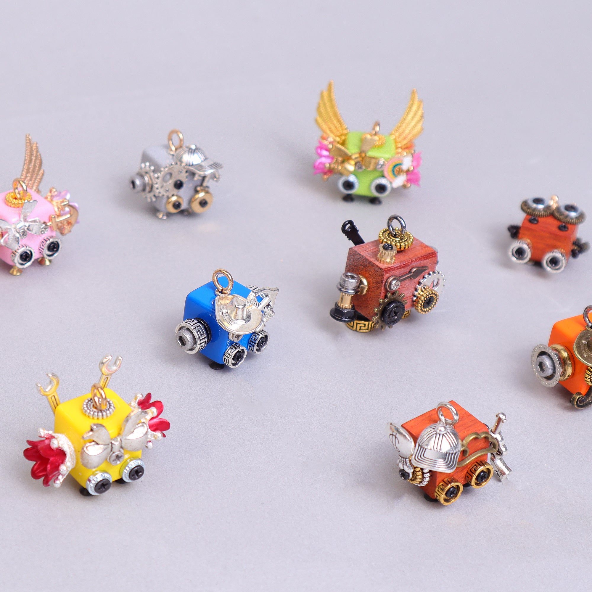 Wodan Bot Handcrafted Wooden Bot Necklace, Keychain, or Mini Decor