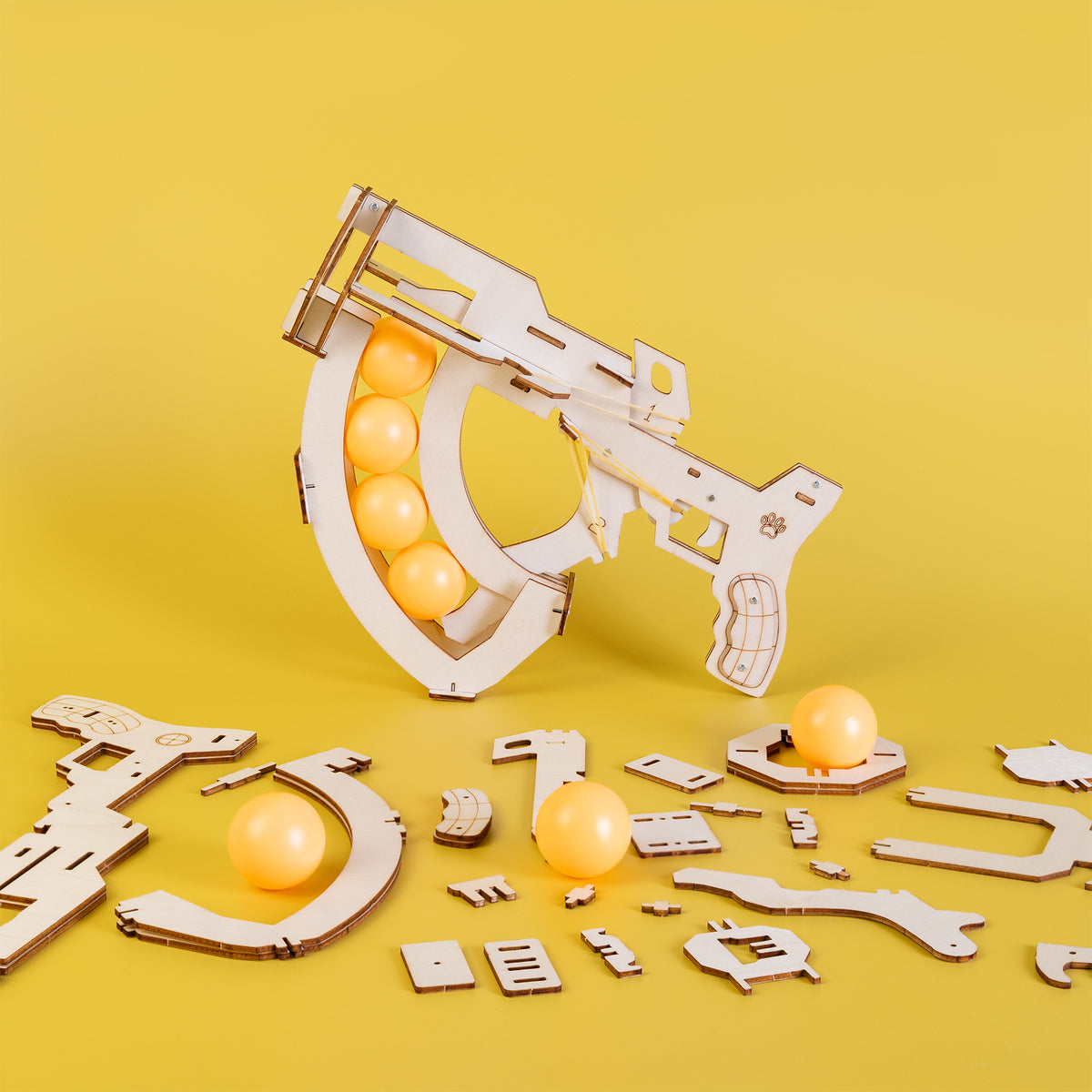 DIY Wooden Ball Launcher Kit – Build Your Own Mechanical Launcher