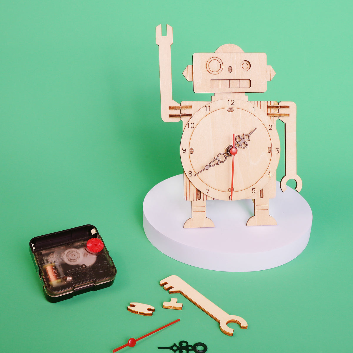 Robot Invention Clock Robot Clock DIY Kit, Educational STEM Toy
