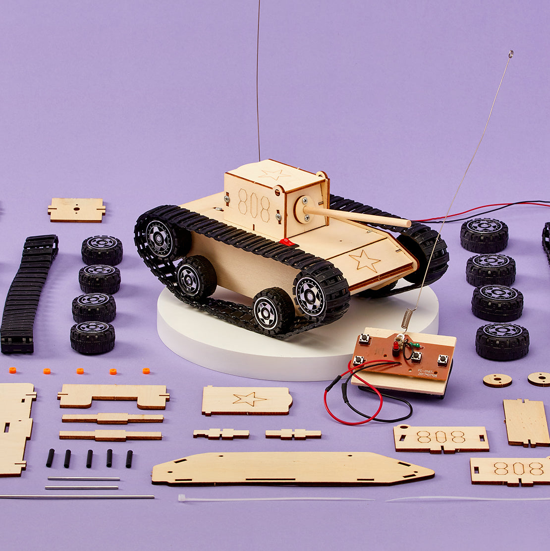 Radio-Controlled Tank DIY Kit, Educational STEM Toy